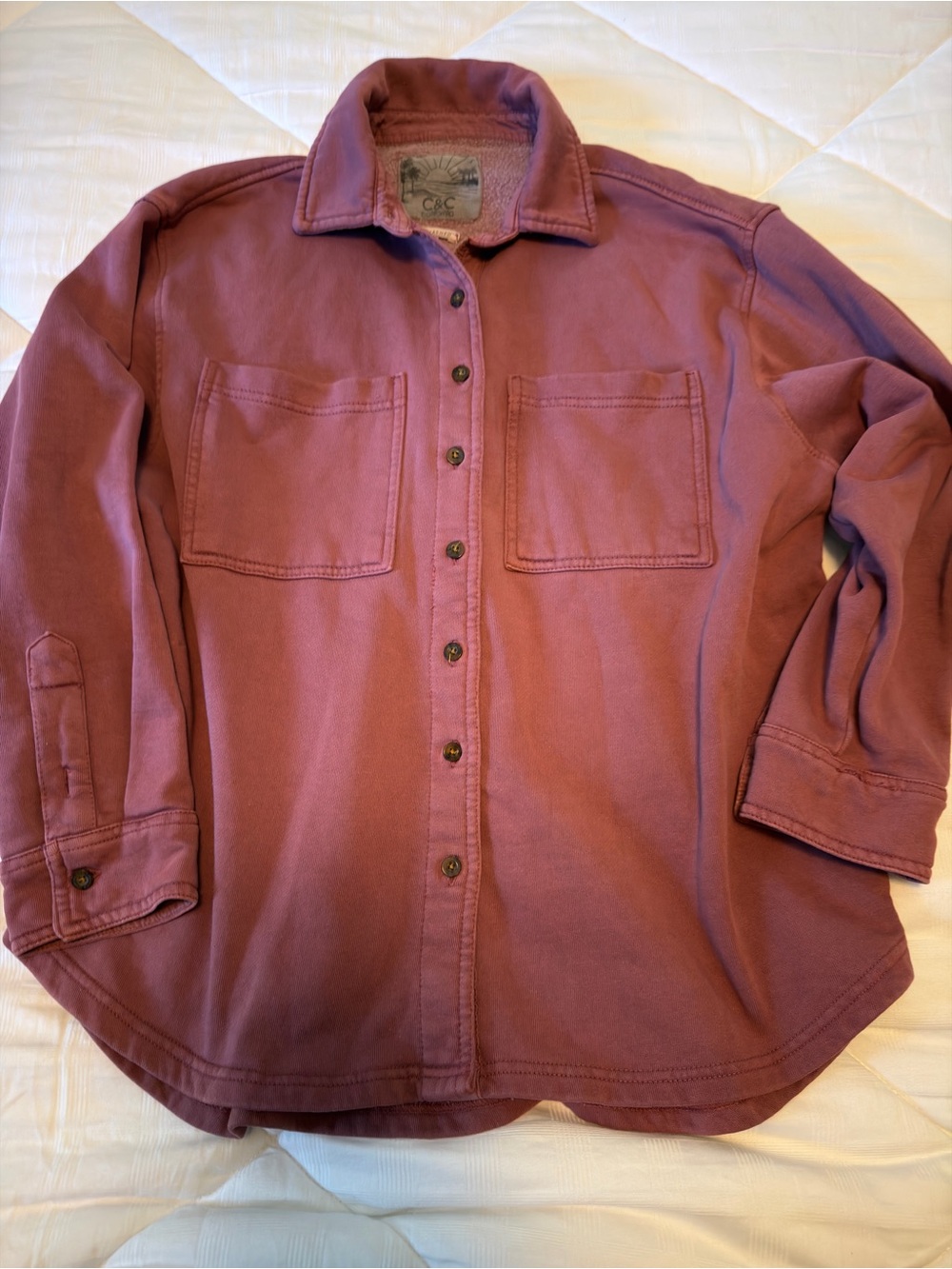 C&C California Sunwashed Button Down Shacket
